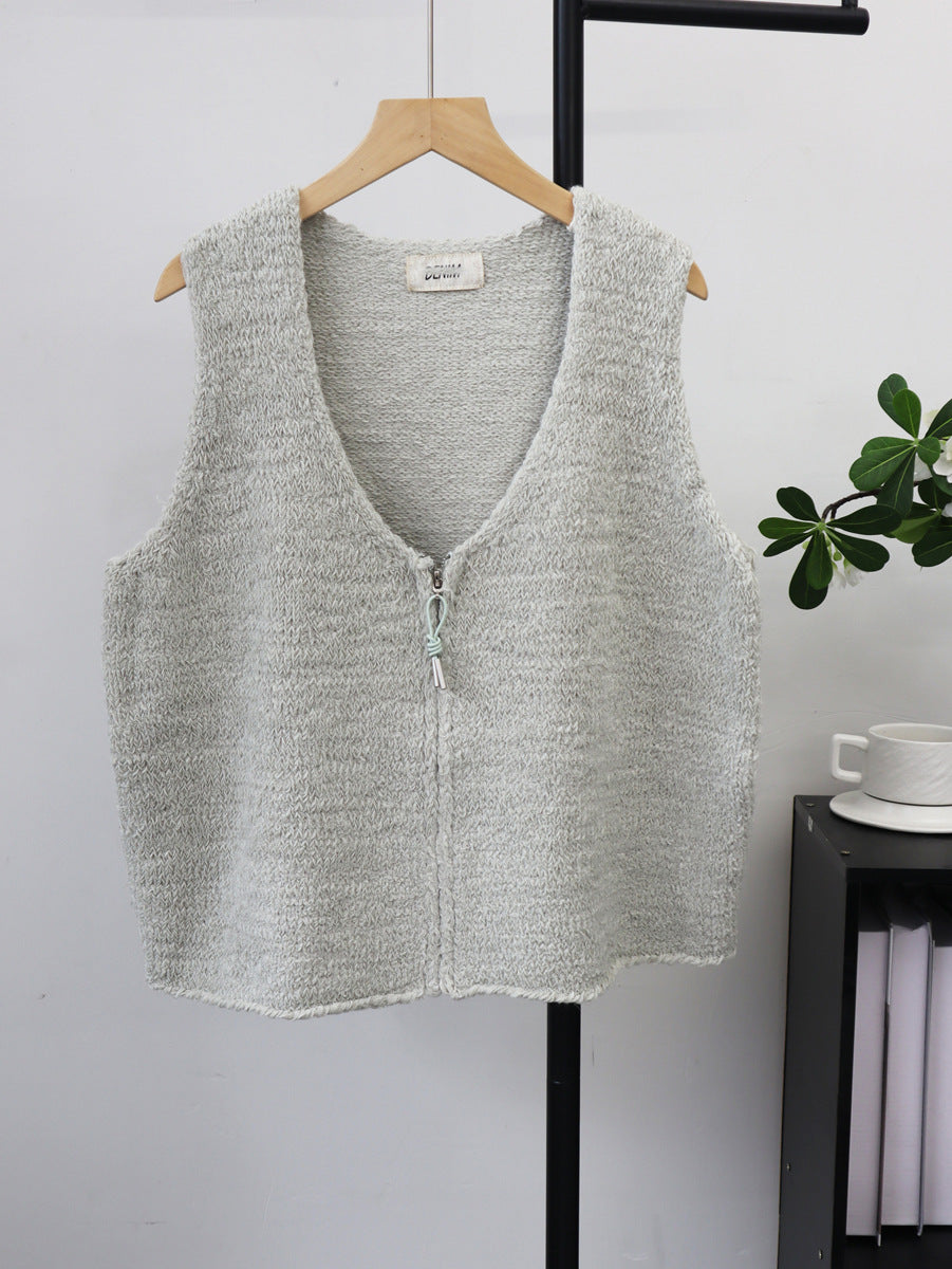 Loose zipper vest