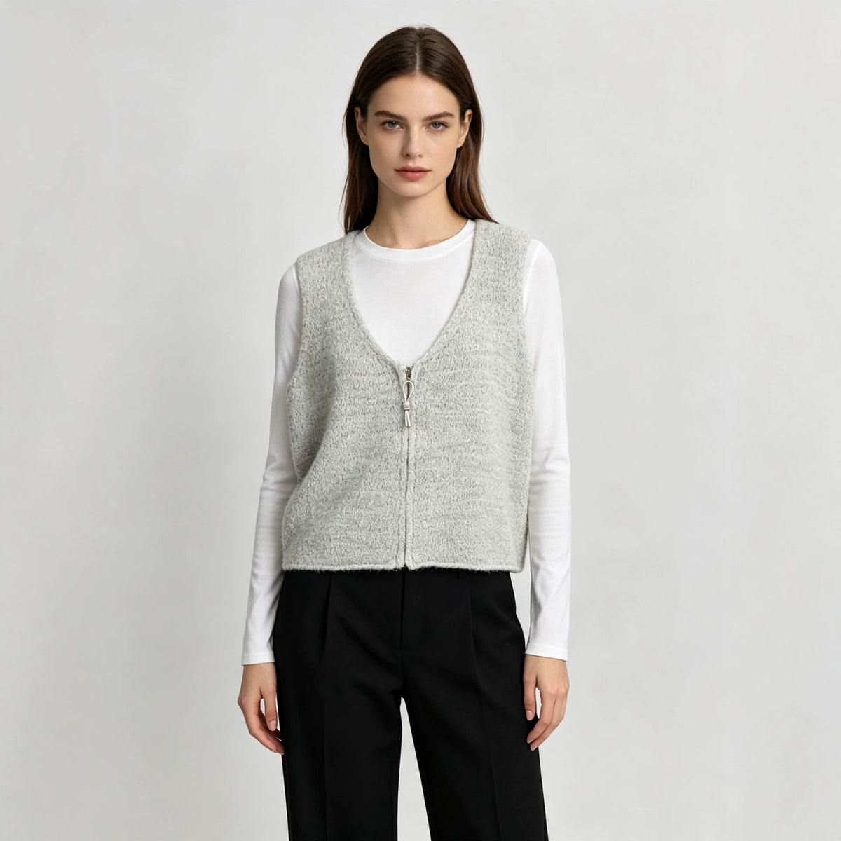 Loose zipper vest