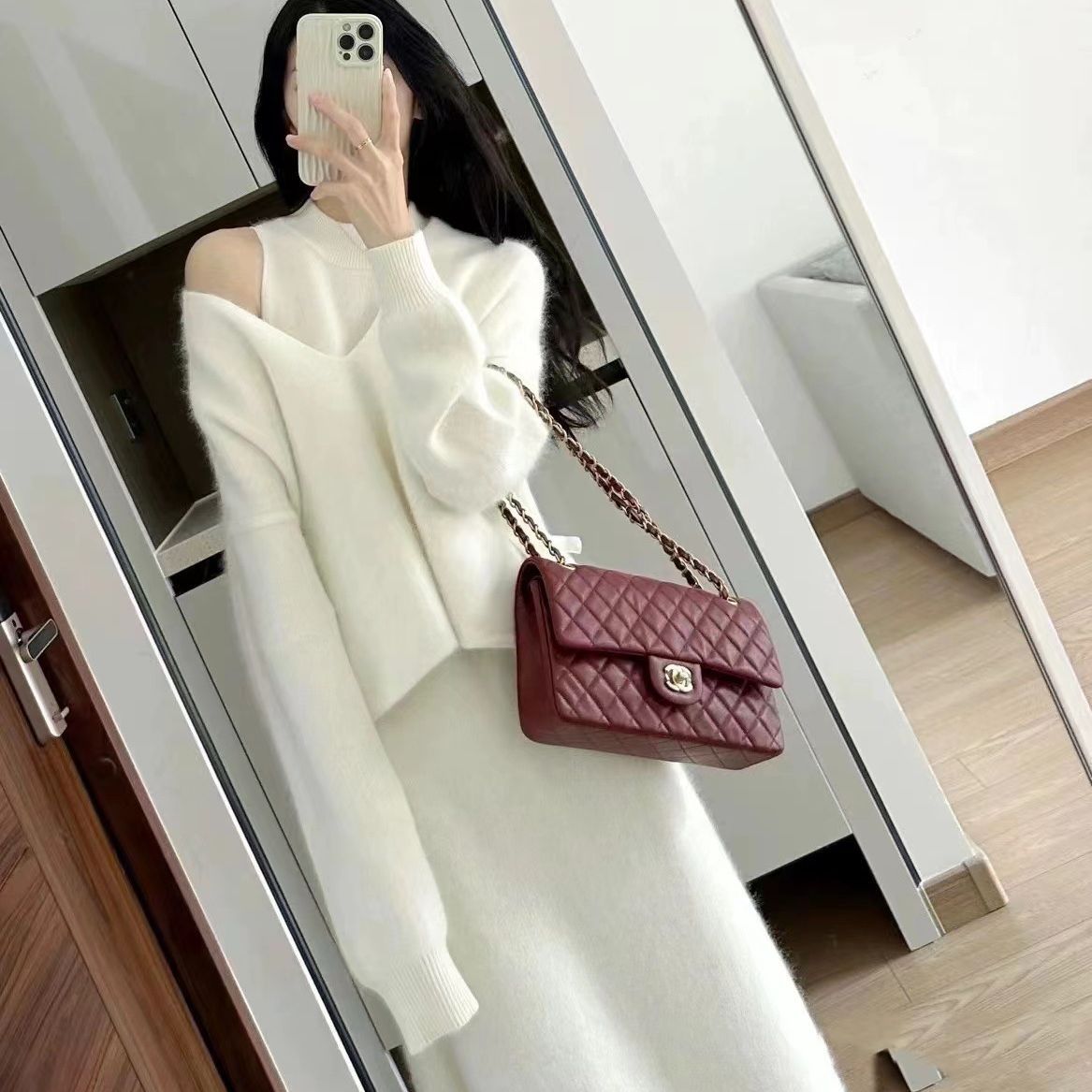 Style Knit Cami Dress Two Piece Set for Women