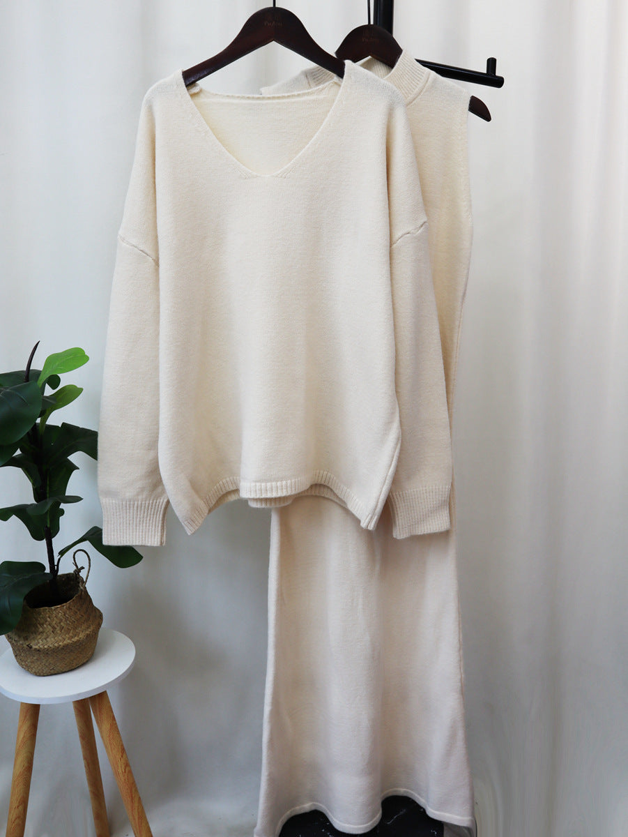 Style Knit Cami Dress Two Piece Set for Women