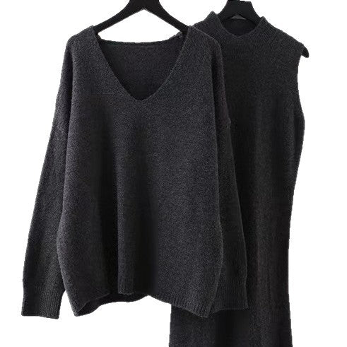 Style Knit Cami Dress Two Piece Set for Women
