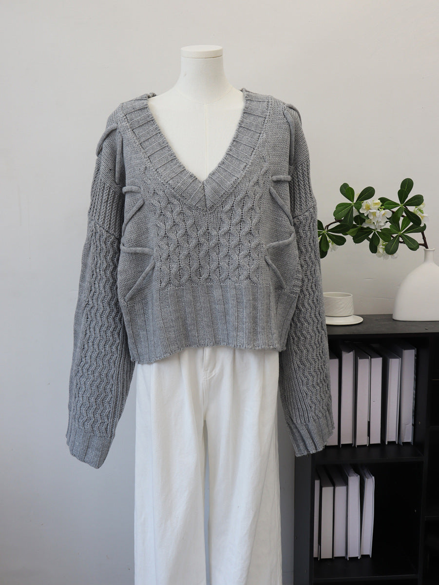 V-neck sweater pullover for women