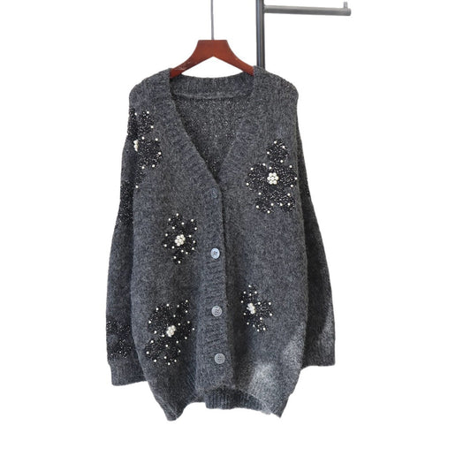 Flower cardigan loose sweater