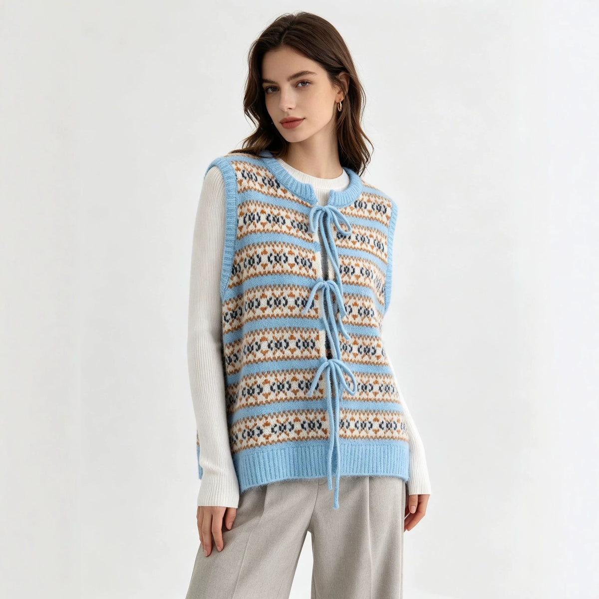 Strap up sleeveless sweater vest