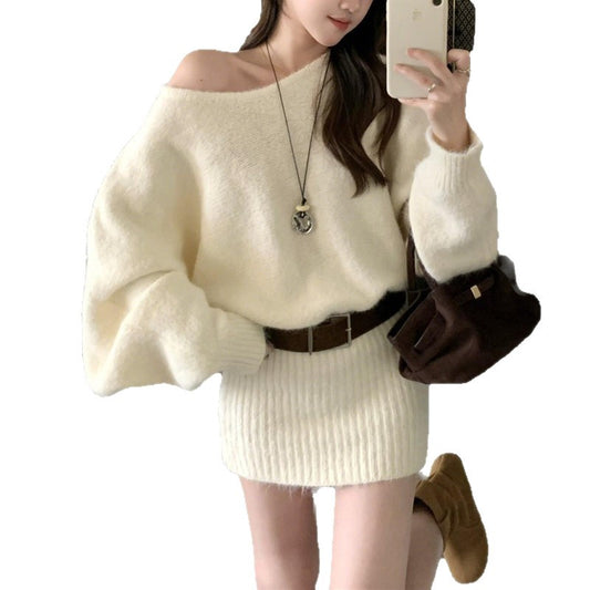 Women's  Knit Long Sleeve Off Shoulder Pencil Dress
